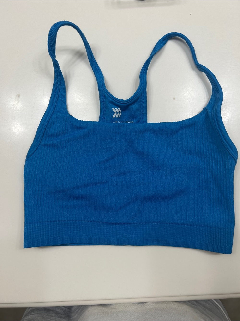 all in motion Cobalt Blue Ribbed Racerback Sports Bralette